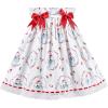 Sunny Fashion Girls Dress Polka Dot Overlap Design with Trim Yellow Size 4-10(White Snowman)