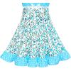 Sunny Fashion Girls Dress Purple Flower Summer Casual Dress Lace Size 6-14(Blue Dot)