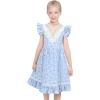 Sunny Fashion Girls Dress Purple Flower Summer Casual Dress Lace Size 6-14(Blue Lace)