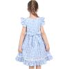 Sunny Fashion Girls Dress Purple Flower Summer Casual Dress Lace Size 6-14(Blue Lace)
