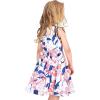Sunny Fashion Girls Dress Purple Flower Summer Casual Dress Lace Size 6-14(Blue Leaves)