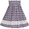 Sunny Fashion Girls Dress Purple Flower Summer Casual Dress Lace Size 6-14(Blue Rose)