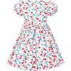 Sunny Fashion Girls Dress Purple Flower Summer Casual Dress Lace Size 6-14(Blue Strawberry)