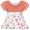 Sunny Fashion Girls Dress Purple Flower Summer Casual Dress Lace Size 6-14(Orange)
