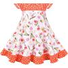 Sunny Fashion Girls Dress Purple Flower Summer Casual Dress Lace Size 6-14(Orange)