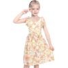 Sunny Fashion Girls Dress Purple Flower Summer Casual Dress Lace Size 6-14(Pink Flower)