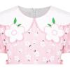Sunny Fashion Girls Dress Purple Flower Summer Casual Dress Lace Size 6-14(Pink Flower Collar)