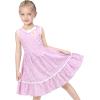 Sunny Fashion Girls Dress Purple Flower Summer Casual Dress Lace Size 6-14(Pink White Flower)