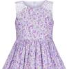 Sunny Fashion Girls Dress Purple Flower Summer Casual Dress Lace Size 6-14(Purple Flower)