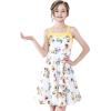 Sunny Fashion Girls Dress Purple Flower Summer Casual Dress Lace Size 6-14(Yellow)