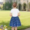 Sunny Fashion Girls Dress Purple Short Sleeve Rainbow Tulle Skirt Birthday Party(Blue Sequin Butterfly)
