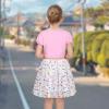 Sunny Fashion Girls Dress Purple Short Sleeve Rainbow Tulle Skirt Birthday Party(Pink Rainbow)