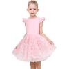 Sunny Fashion Girls Dress Purple Short Sleeve Rainbow Tulle Skirt Birthday Party(Pink Sequin)