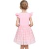 Sunny Fashion Girls Dress Purple Short Sleeve Rainbow Tulle Skirt Birthday Party(Pink Sequin)