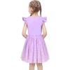 Sunny Fashion Girls Dress Purple Short Sleeve Rainbow Tulle Skirt Birthday Party(Purple Sequin)