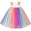 Sunny Fashion Girls Dress Purple Short Sleeve Rainbow Tulle Skirt Birthday Party(Rainbow Butterfly)
