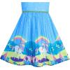 Sunny Fashion Girls Dress Purple Sunflower Green Leaves Butterfly Size 4-12(Blue Unicorn)