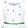 Sunny Fashion Girls Dress Purple Sunflower Green Leaves Butterfly Size 4-12(Green Four Leaf)