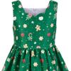 Sunny Fashion Girls Dress Purple Sunflower Green Leaves Butterfly Size 4-12(Green Gingerbread Man)
