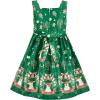 Sunny Fashion Girls Dress Purple Sunflower Green Leaves Butterfly Size 4-12(Green Gingerbread Man)