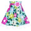 Sunny Fashion Girls Dress Purple Sunflower Green Leaves Butterfly Size 4-12(Green Leaves)