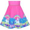 Sunny Fashion Girls Dress Purple Sunflower Green Leaves Butterfly Size 4-12(Pink Unicorn)