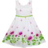 Sunny Fashion Girls Dress Purple Sunflower Green Leaves Butterfly Size 4-12(Purple)