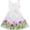 Sunny Fashion Girls Dress Purple Sunflower Green Leaves Butterfly Size 4-12(Purple)