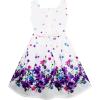 Sunny Fashion Girls Dress Purple Sunflower Green Leaves Butterfly Size 4-12(Purple)