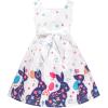 Sunny Fashion Girls Dress Purple Sunflower Green Leaves Butterfly Size 4-12(Purple Bunny)