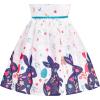 Sunny Fashion Girls Dress Purple Sunflower Green Leaves Butterfly Size 4-12(Purple Bunny)