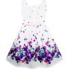 Sunny Fashion Girls Dress Purple Sunflower Green Leaves Butterfly Size 4-12(Purple/Blue)