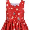 Sunny Fashion Girls Dress Purple Sunflower Green Leaves Butterfly Size 4-12(Red)