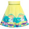 Sunny Fashion Girls Dress Purple Sunflower Green Leaves Butterfly Size 4-12(Yellow Unicorn)