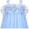 Sunny Fashion Girls Dress Sleeveless Halter Flower Multi Layer Chiffon(Blue 3d Floral)