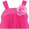 Sunny Fashion Girls Dress Sleeveless Halter Flower Multi Layer Chiffon(Deep Pink)