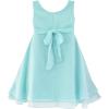 Sunny Fashion Girls Dress Sleeveless Halter Flower Multi Layer Chiffon(Light Cyan)