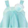 Sunny Fashion Girls Dress Sleeveless Halter Flower Multi Layer Chiffon(Light Cyan)