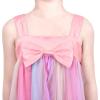Sunny Fashion Girls Dress Sleeveless Halter Flower Multi Layer Chiffon(Pinkish Purple)