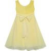 Sunny Fashion Girls Dress Sleeveless Halter Flower Multi Layer Chiffon(Yellow)