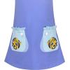 Sunny Fashion Girls Dress T-Shirt Cotton Bird Embroidered Short Sleeve Size 2-6(Blue Fish)