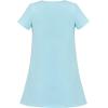 Sunny Fashion Girls Dress T-Shirt Cotton Bird Embroidered Short Sleeve Size 2-6(Blue Fish Dot)