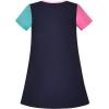 Sunny Fashion Girls Dress T-Shirt Cotton Bird Embroidered Short Sleeve Size 2-6(Blue Piggy)