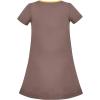 Sunny Fashion Girls Dress T-Shirt Cotton Bird Embroidered Short Sleeve Size 2-6(Brown Owl)
