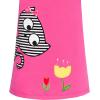 Sunny Fashion Girls Dress T-Shirt Cotton Bird Embroidered Short Sleeve Size 2-6(Pink Cat)