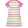Sunny Fashion Girls Dress T-Shirt Cotton Bird Embroidered Short Sleeve Size 2-6(Pink Green Striped)