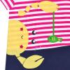 Sunny Fashion Girls Dress T-Shirt Cotton Bird Embroidered Short Sleeve Size 2-6(Pink Striped)