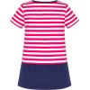 Sunny Fashion Girls Dress T-Shirt Cotton Bird Embroidered Short Sleeve Size 2-6(Pink Striped)