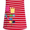 Sunny Fashion Girls Dress T-Shirt Cotton Bird Embroidered Short Sleeve Size 2-6(Red)