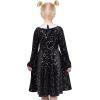Sunny Fashion Girls Dress Unicorn Rainbow Long Sleeve Casual Dress Size 3-8(Black Stars)